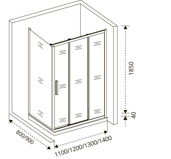 Bas Orion WTW+SP G душевой уголок 120*80*185