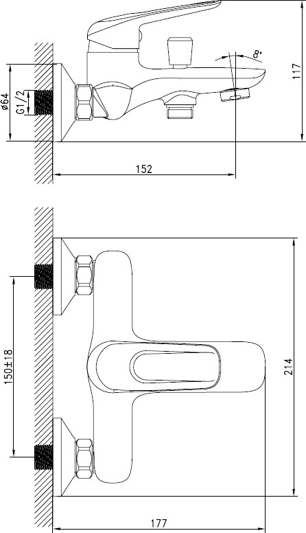 Iddis Male MALSB00i02 смеситель для ванны хром