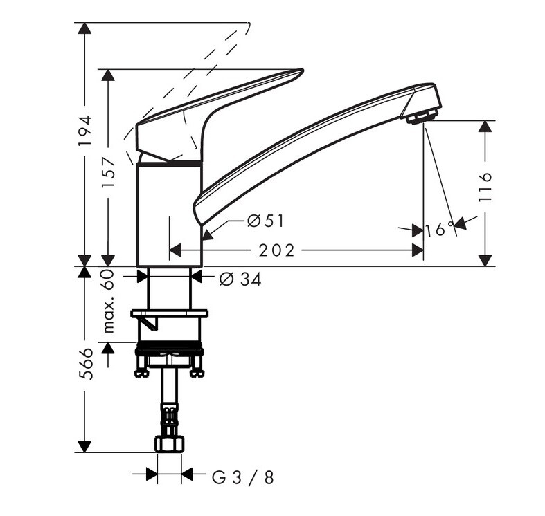 Hansgrohe Logis 120 71830000 смеситель для кухни хром