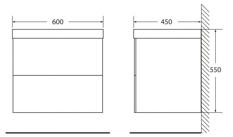 BelBagno REGINA-600-2C-SO-MR 60 тумба под раковину подвесная