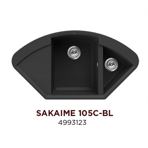 Omoikiri Sakaime 105C-BL 4993123 кухонная мойка тetogranit черный 105.7х57.5 см