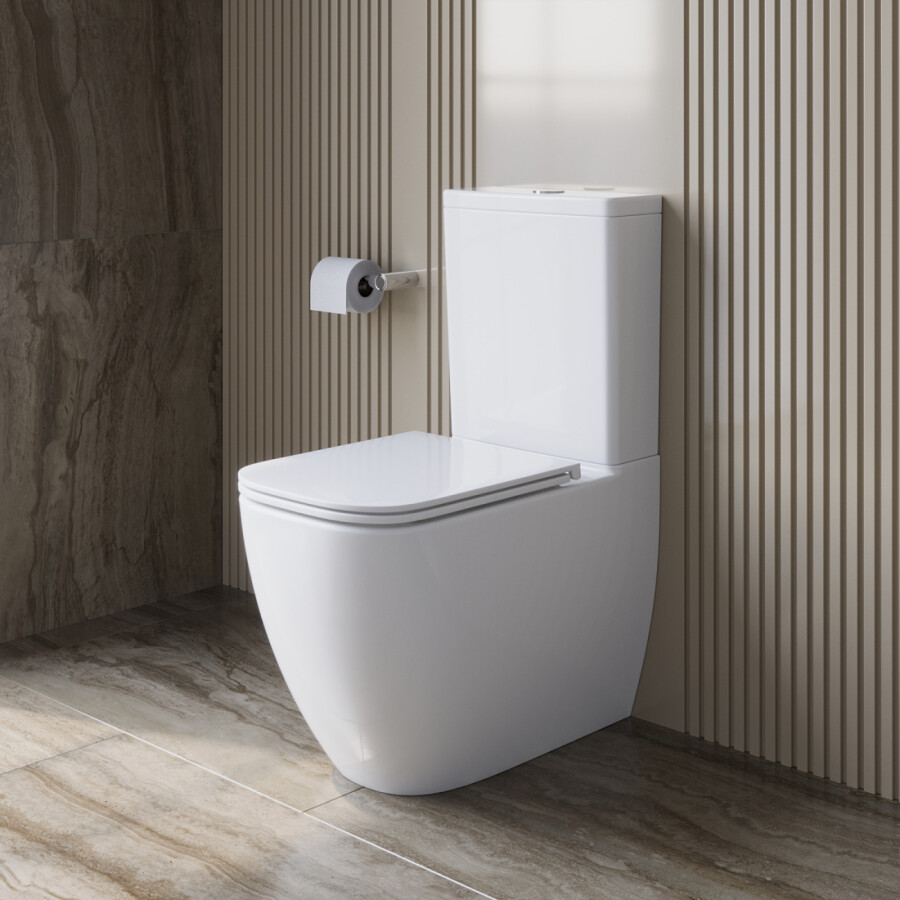 Унитаз-компакт безободковый с сиденьем и смывом TORNADO BelBagno LUCE-TOR BB2197CP-TOR/SC BB2197T