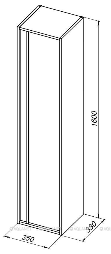 Aquanet Lino 00253909 шкаф-пенал подвесной, белый матовый 35