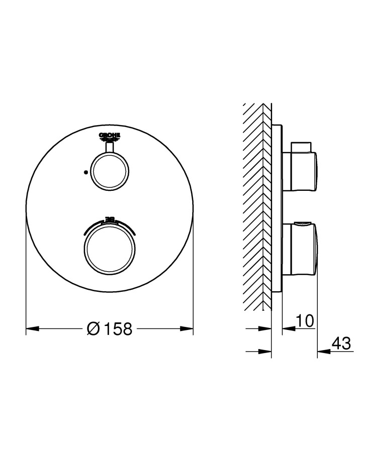 Grohe Grohtherm 24075000 смеситель для душа хром