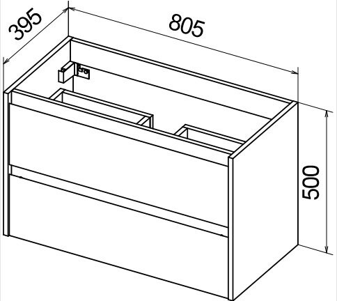 BelBagno Kraft 39-80 см тумба с раковиной KRAFT 39-800/390-2C-SO-RT подвесная