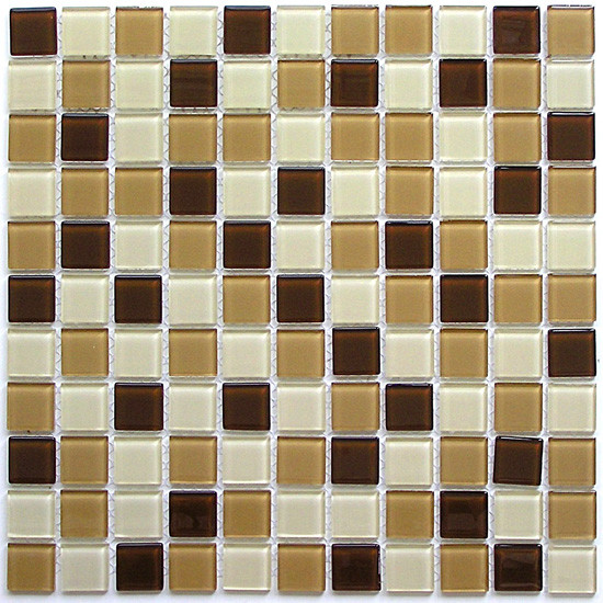 Bonaparte Latte mix 30х30 см мозайка стеклянная бежево-коричневая