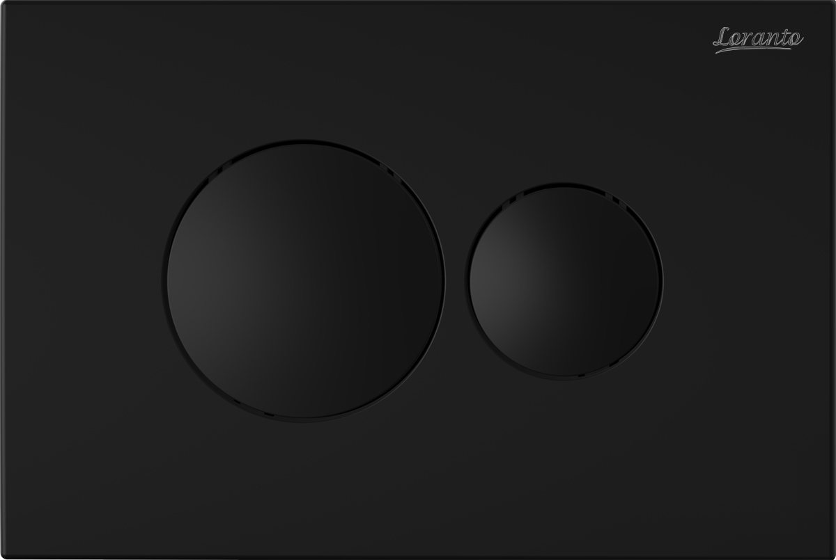 Кнопка смыва Loranto механическая, двойная, черный матовый 7313