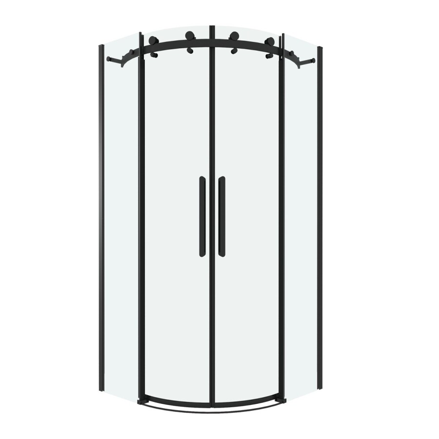 Душевое ограждение Grossman Classic 301.K33.04.1010.21.00 (100х100х195) четверть круга,раздвижная,черный матовый,стекло прозрачное, 1 место