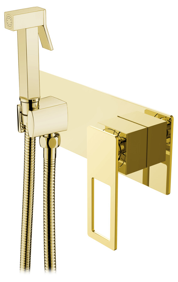 Гигиенический душ со смесителем Boheme Q Золото / Золото 147-GG