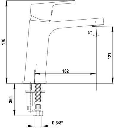 E.C.A. Tiera 102108989EX смеситель для раковины хром