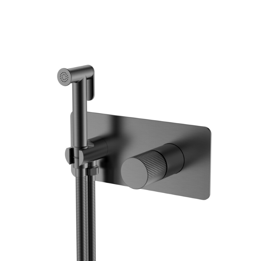 Гигиенический душ со смесителем Boheme Stick ручка Linea Gun Metal 127-GM.3