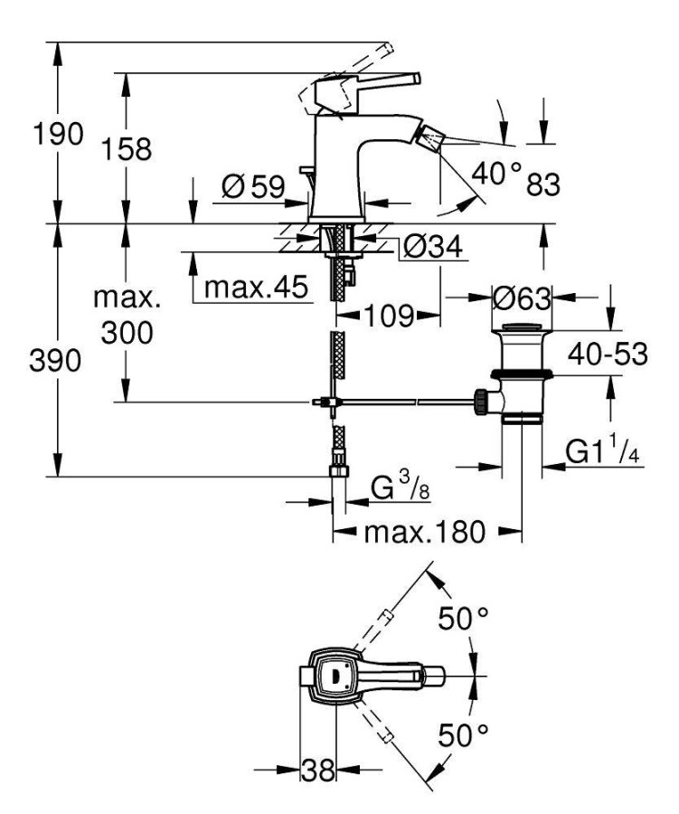 Grohe Grandera 23315000 смеситель для биде