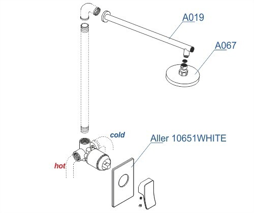 WasserKRAFT A12667WHITE душевая система скрытый монтаж белый