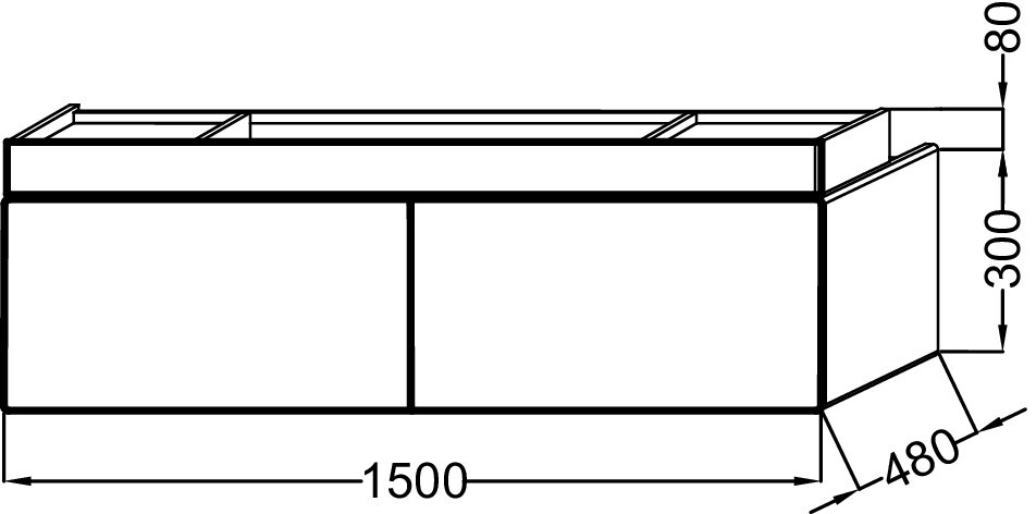 Jacob Delafon Terrace PREMIUM EB1734RU-G1C 150 см тумба с раковиной подвесная