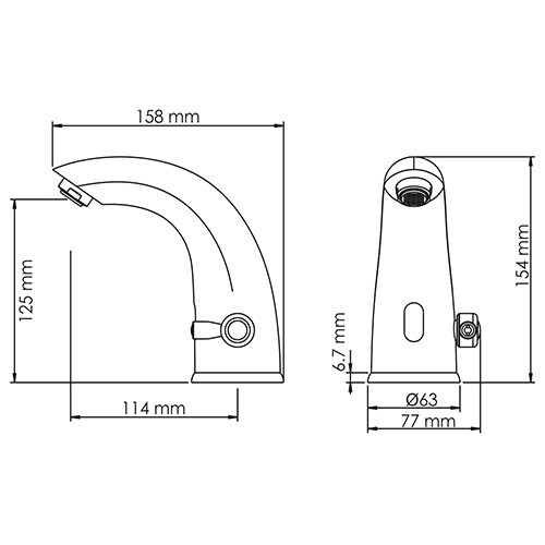 WasserKRAFT Rossel 2813 смеситель для раковины сенсорный