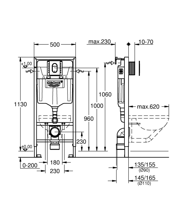 Grohe Rapid SL 39504000 инсталляция для унитаза