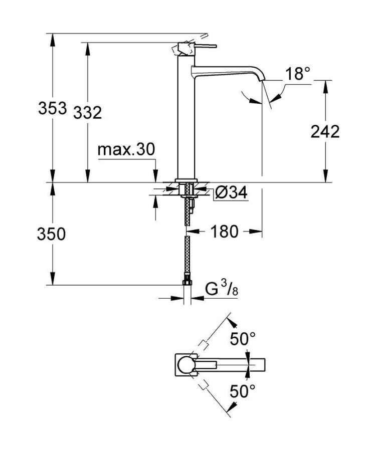 Grohe Allure 23403000 смеситель для раковины 28 мм