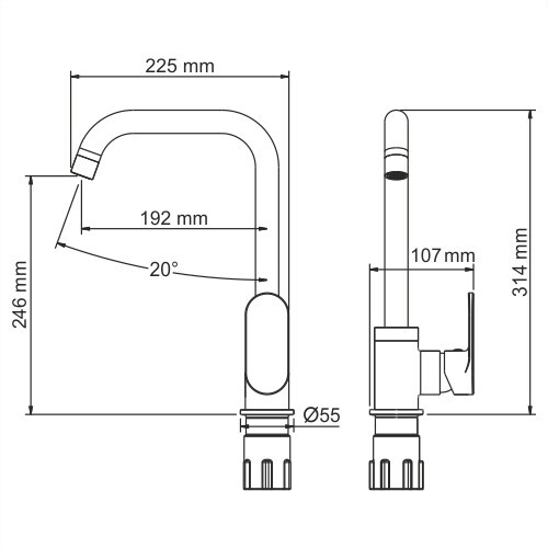 WasserKRAFT Mindel 8507 смеситель для кухни белый