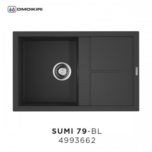 Omoikiri Sumi 79-BL 4993662 кухонная мойка тetogranit черный 79х50 см