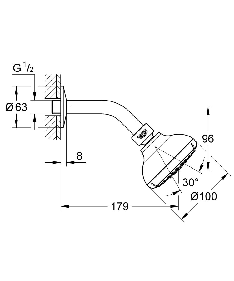 Grohe Tempesta New 27870001 верхний душ