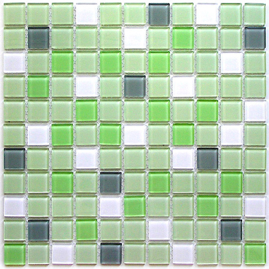 Bonaparte Soft mix 30х30 см мозайка стеклянная бело-зеленая