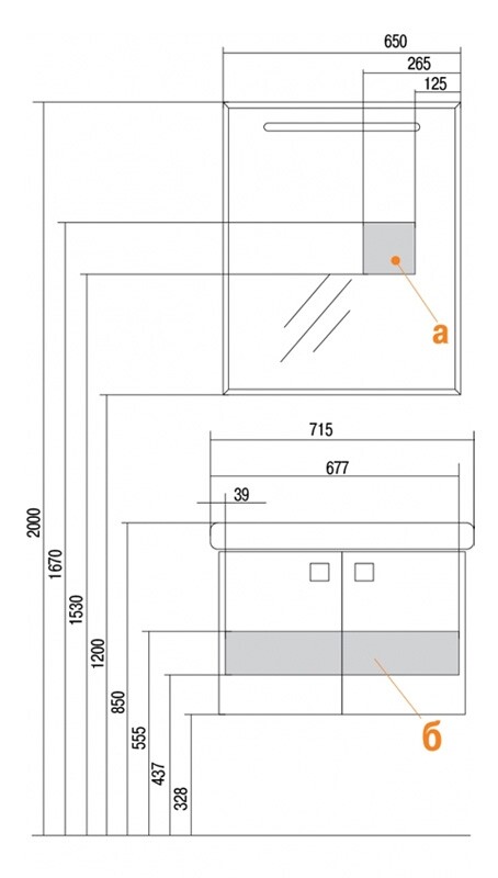 Зеркальное полотно Акватон Оптима 65*80 1A127002OP010