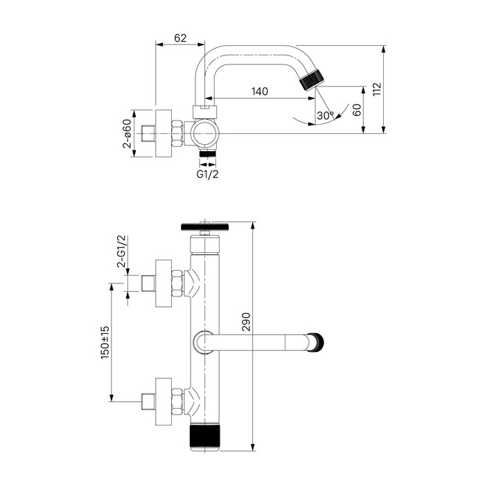 Iddis Grange GRAGMR2i02 смеситель для ванны графит