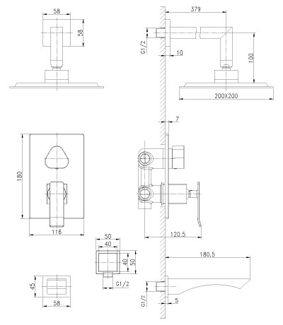 Lemark Contest LM5822CW Душевая система с изливом