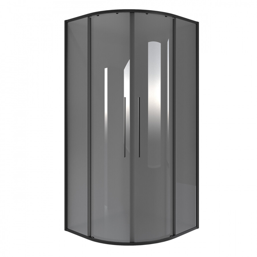 Душевое ограждение Niagara Nova NG-2827-34BLACK (100х100х195) четверть круга,черный матовый,двери раздвижные,стекло тонированное,1 место