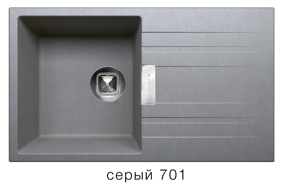 Tolero Loft TL750 кухонная мойка серый 43.5 х 75 см