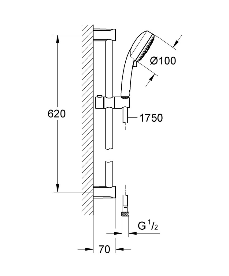 Grohe New Tempesta Cosmopolitan 100 27786002 душевой гарнитур