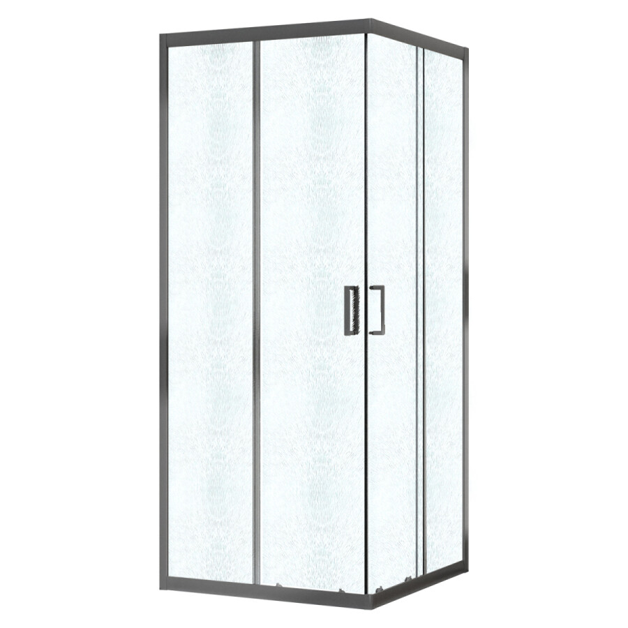 Душевое ограждение Azario Paris 900х900х1950 стекло "Шиншилла" 5 мм, профиль графит матовый AZ-R06-90-MGR-CHC