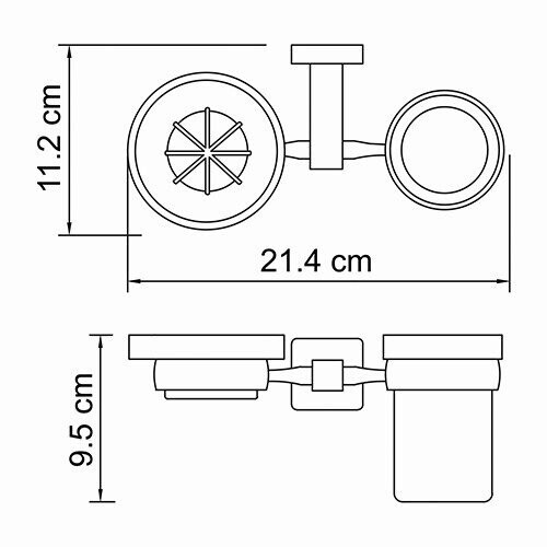 WasserKRAFT Lippe K-6526 стакан с мыльницей хром