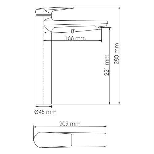 WasserKRAFT Glan 6603H смеситель для раковины 35 мм