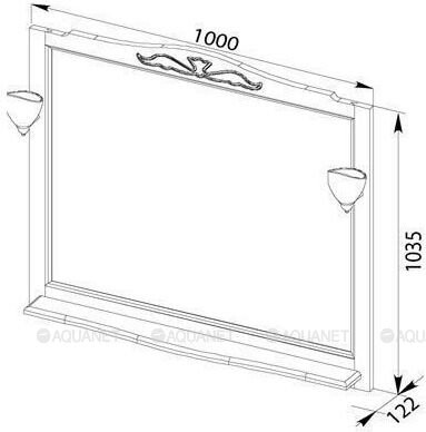 Зеркальное полотно Aquanet Амелия 100*103 орех 00175289
