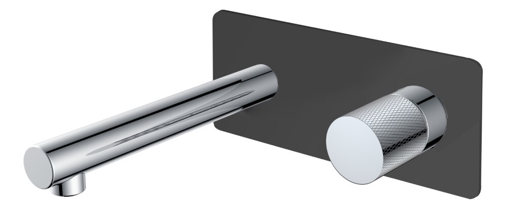 Смеситель для раковины из стены Boheme Stick ручка Diamond Черный / Хром 125-BCR