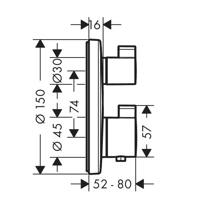 Hansgrohe Ecostat E 15758000 смеситель для ванны хром