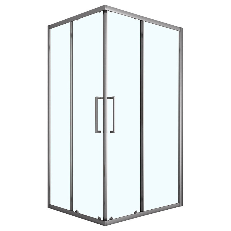 Душевое ограждение Loranto 120x80x190 раздвижная дверь, универсальная, прозрачное стекло 6 мм, профиль серый матовый CS-AB01GG-128