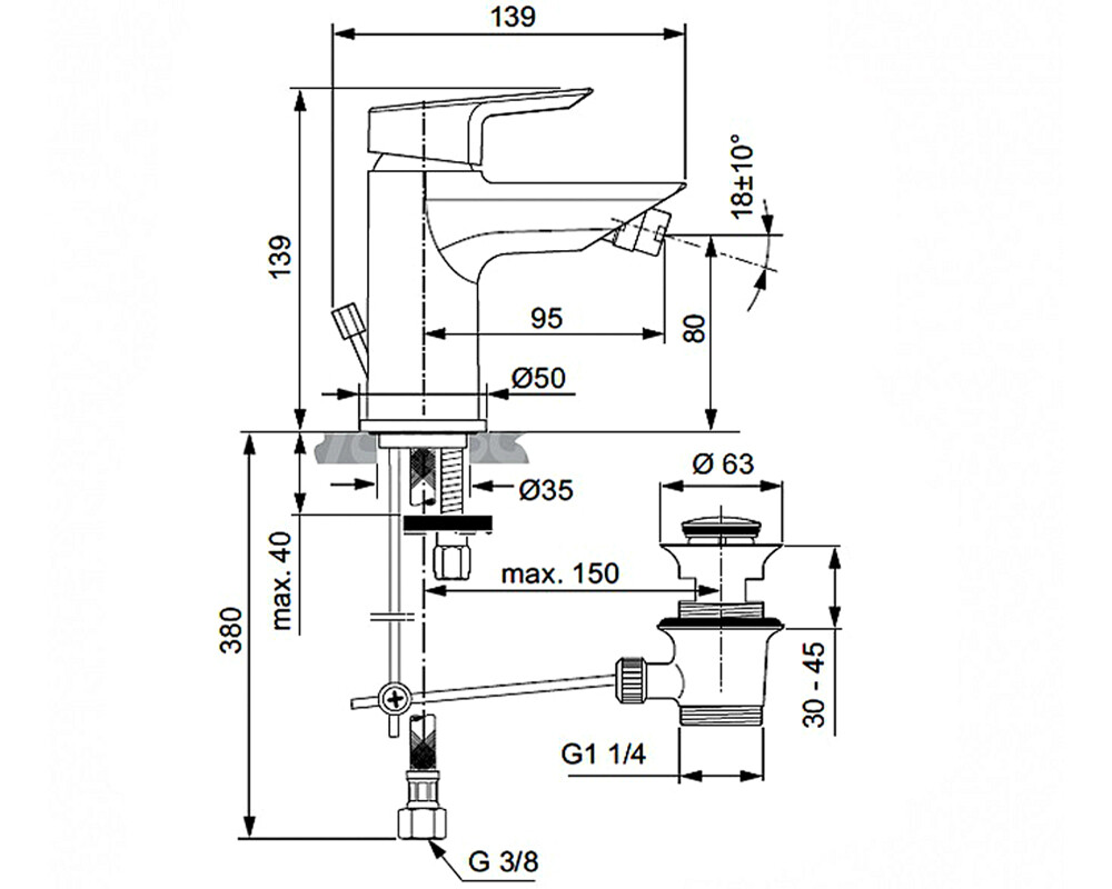 Ideal Standard Tesi A6559AA смеситель для раковины