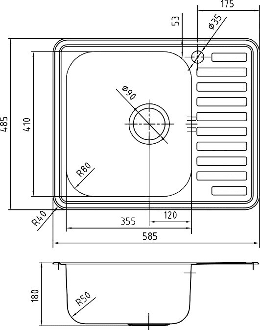 Iddis Strit STR58SLi77 Мойка кухонная