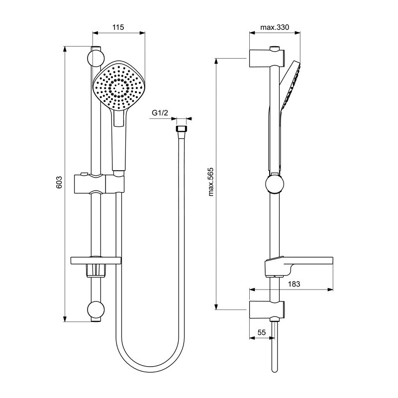 Ideal Standard Ceraplan III BD005AA Набор 3-в-1 Смесители и душевой гарнитур