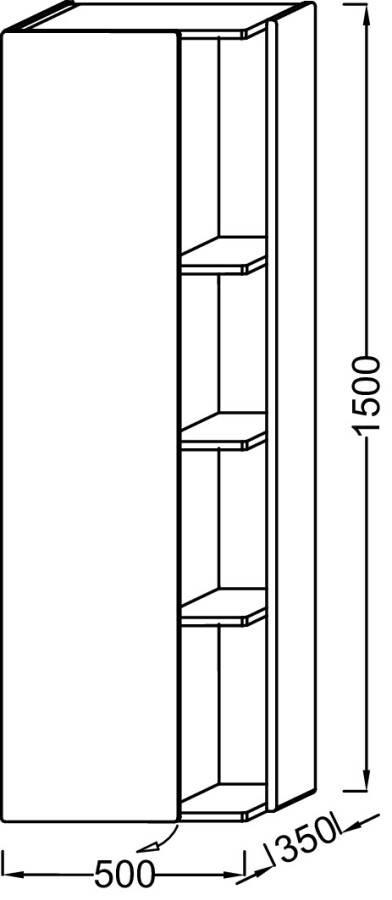 Jacob Delafon Terrace EB1179G-G1C Шкаф-пенал подвесной 50 L