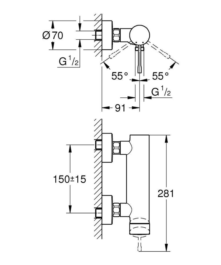 Grohe Essence New 33636DL1 смеситель для душа теплый закат матовый