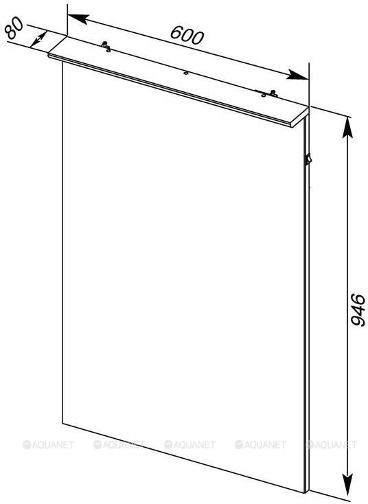 Зеркальное полотно Aquanet Грейс 60*94 дуб сонома 00198369