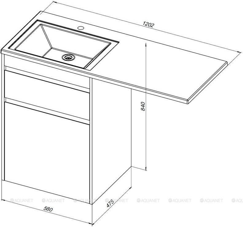 Aquanet Токио 120 R тумба с раковиной напольная белый 00239301