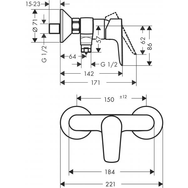 Hansgrohe Talis E 71760700 смеситель для душа белый