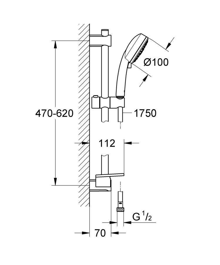 Grohe Vitalio Comfort 100 New 26096000 душевой гарнитур