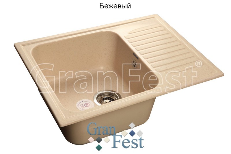 GranFest Standart GF-S645L кухонная мойка бежевый 64.1х49.6 см