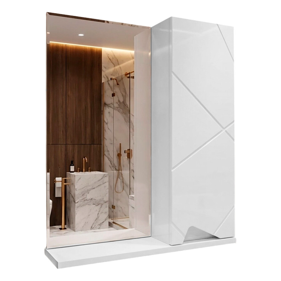 Зеркало-шкаф Loranto Оптимум 50 500х156х600 подвесной, правосторонний, белый CS00105925