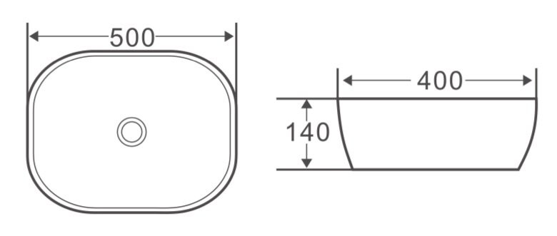 BelBagno BB1302-H311 раковина накладная 50 см серая матовая